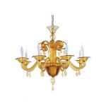 Chandelier mouth-blown glass Roma 8-arm Amber Hg 62 ø 88 cm