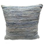 Cushion recycled denim light blue tones 60x60cm
