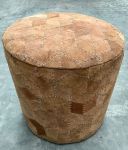 Pouf Recycled suede in Graphic Pattern ø 39 hg 40 cm