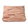 Rectangular Cushion Suede Leather brown 60x45x12cm