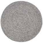 Rug braided ø300cm wool blended grey