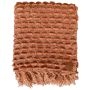Throw chenille ambre earth tones with fringes 130x170cm