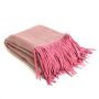 Throw wool suede fringes pink 130x170cm