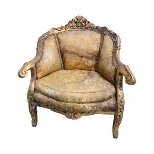Armchair Louis XV Authentic silk gold