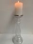 Candlestick round glass transparent hg 31 cm for standard candle ø 70 mm