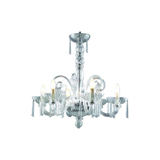 chandelier mouthblown glass venice 5arm clear hg 67 72 cm