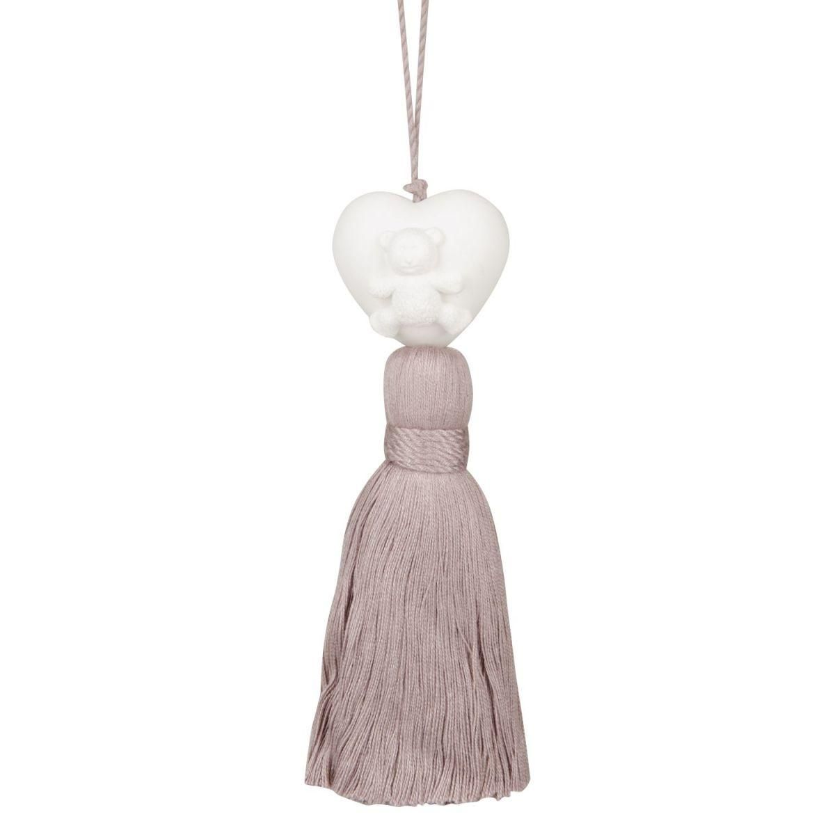 cotton candy ornament w pink tassel