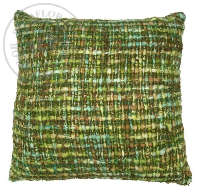 cushion acrylic green multi colours 50x50cm
