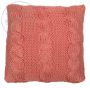 Cushion Coral knitted cables 50x50cm
