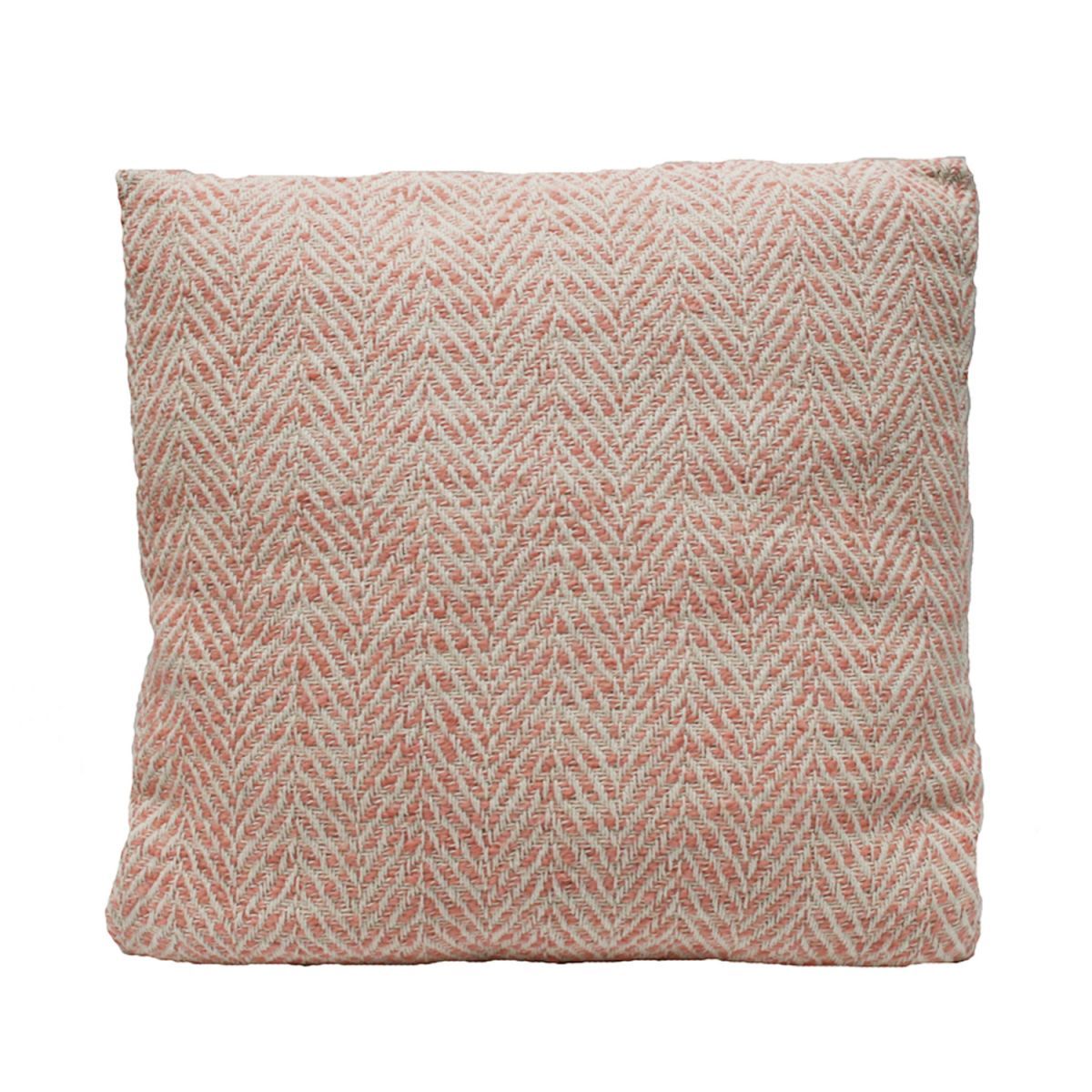 cushion cotton natural coral 50x50cm