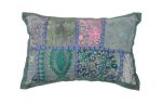 Cushion-Oriental-Patchwork-Embroidery-Iceblue-30x20cm Box/6pcs