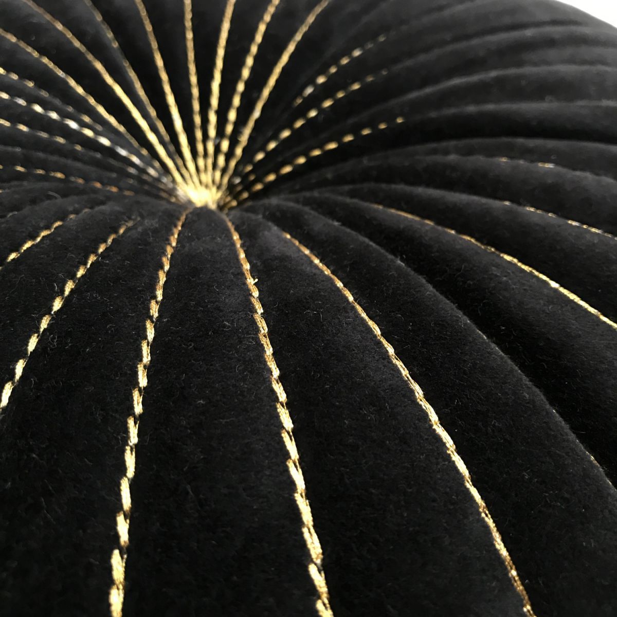cushion velvet black golden thread 40cm