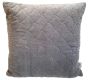 Cushion Velvet Silver Grey Bow Pattern 50x50cm