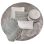 Cushion Velvet Silver GreyGold Stitching ø40cm