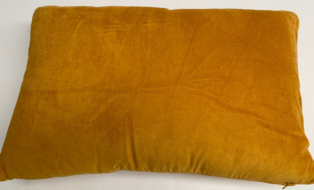 cushion velvet spice mustard with sequins rectangular 50x30cm
