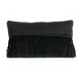 Cushion wool suede fringes black 60x40cm