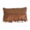 cushion wool suede fringes brown 50x30cm