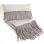 cushion wool suede fringes light grey 50x30cm