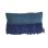 cushion wool suede fringes royal blue 50x30cm