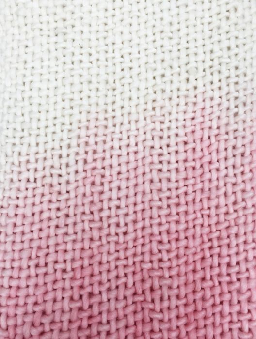 deken acryl geweven roze dip dye effect 130x170cm