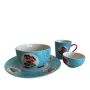 Gift set tableware butterfly sea blue Plate bowl mug