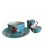 Gift set tableware butterfly sea blue Plate bowl mug