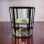 Glass box with black metal 2-tier br 13 x 95 hg 164cm
