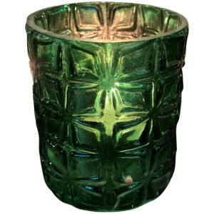 Glass tea holder cylinder green 9 x 8 cm Glass tea holder cylinder green 9 x 8 cm