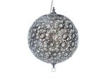 Hanging lamp round chrome silver metal crystalls ø 35cm Granada Globe