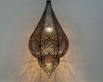 Hanging lamp oriental style filigree hg54,5 ø27,3cm black gold finish