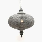 Hanglamp Filigrain Orientaals Mistiek Grijs 50x50cm