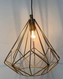 Hanglamp metaal grafisch goud