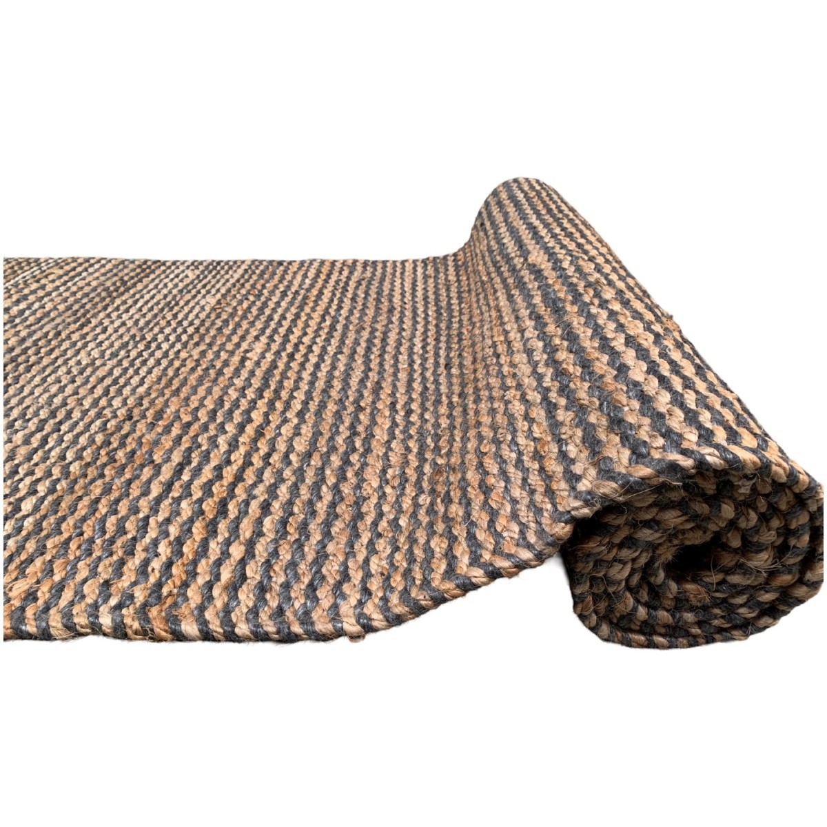 Vloerkleed geweven jute wol antraciet Naturel 250x350cm