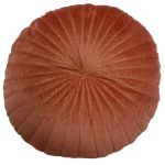 Kussen Fluweel Dark Coral Goud stiksel rond ø40cm
