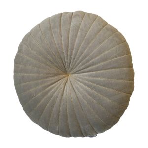 Kussen Fluweel Zilvergrijs/Goud stiksel ø40cm