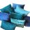 Kussen huid zeeblauw turquoise reepjes design 50x30cm