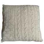 Cushion wool knitted beige 50x50cm