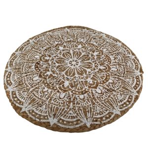 Placemat Jute Wit Print Mandala ø 38 cm