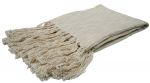 Plaid Cotton Linen Pure Ecru Color 125x150cm