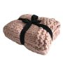 Plaid luxury thick knitted blush pink 125x150cm