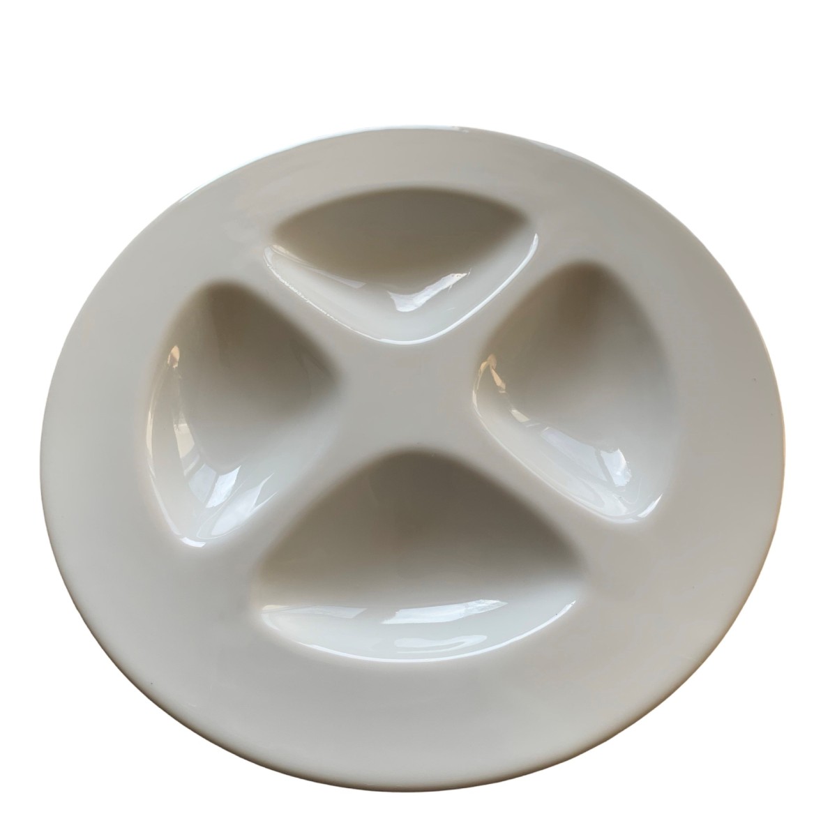 Bord porselein wit 4 compartiment rond ø 25,4cm hg 2,8 cm /box4