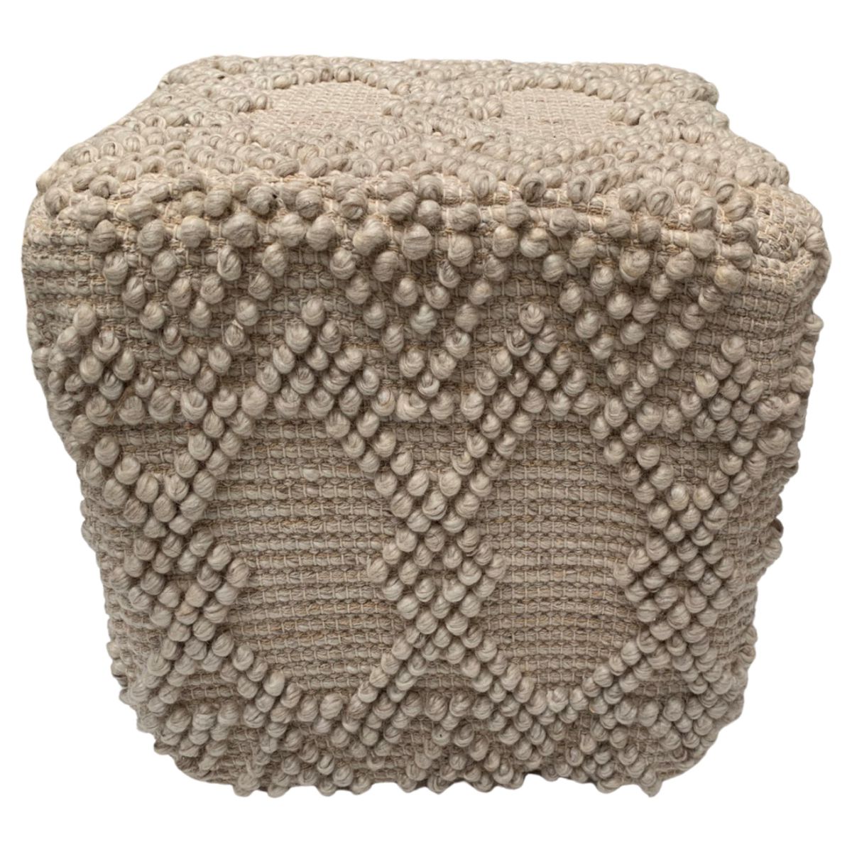 pouf wool pet cotton sand beige 40x40xhg40cm
