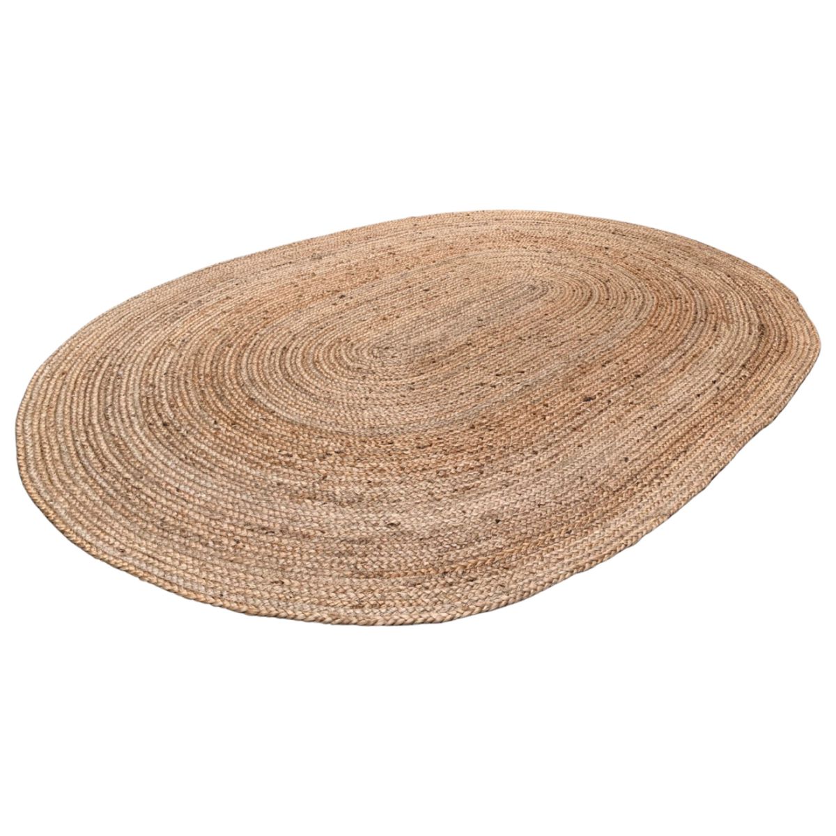 rug jute oval 200x300cm natural brown