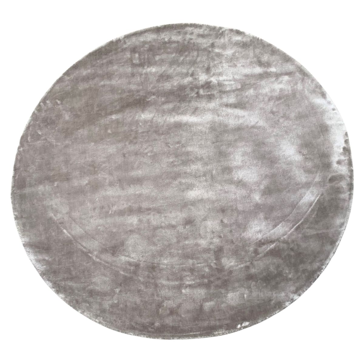vloerkleed tencel rond 150cm zilver grijs