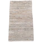 Rug 160x230cm recycled leather beige and jute