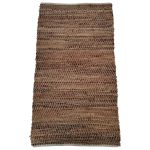 Rug 160x230cm woven recycled leather terra and jute