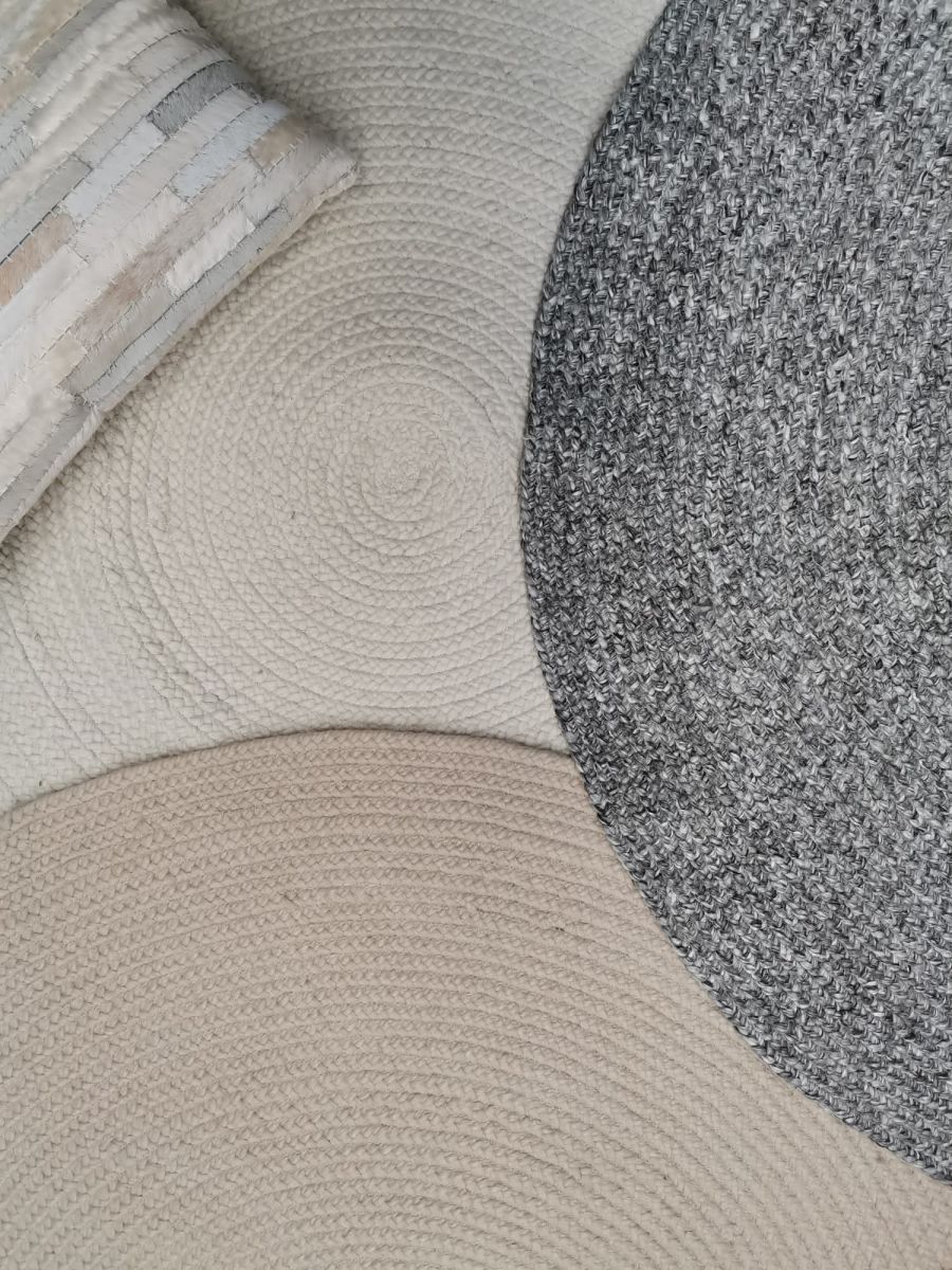 rug braided 300cm wool blended grey