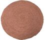 Rug braided jute pastel pink round ø120cm