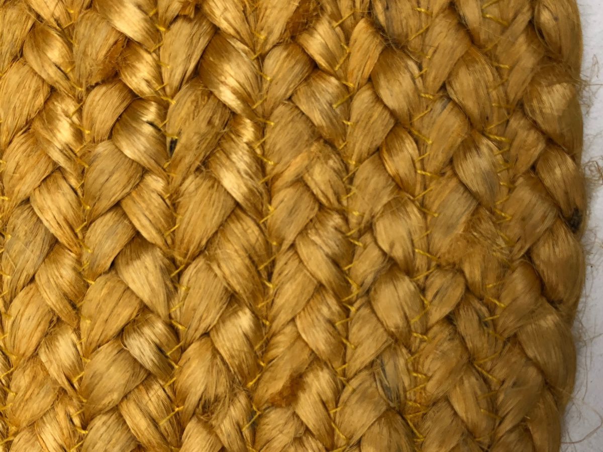 rug braided jute round 120cm ocher yellow