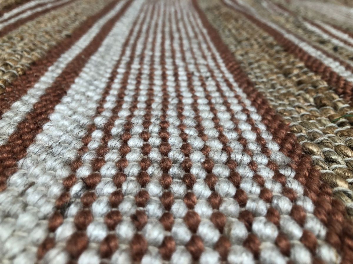 rug braided jute wool pet natural cognac 160x230cm